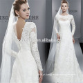 Long Sleeve Sweetheart com costas lombar de noiva Applique Mermaid Bride Dress White Fishtail Wedding Dresses